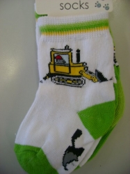 Ponožky - Bagr > varianta Bílo - Zelené