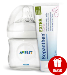 AVENT Láhev Natural 125 ml (PP) + BEPANTHEN® 30g