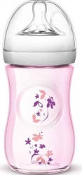 Avent Láhev Natural 260ml různé varianty, NATURAL 260Ml RŮŽOVÁ KVĚTINA